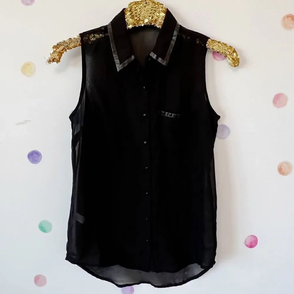 Daniel Rainn Black sheer top